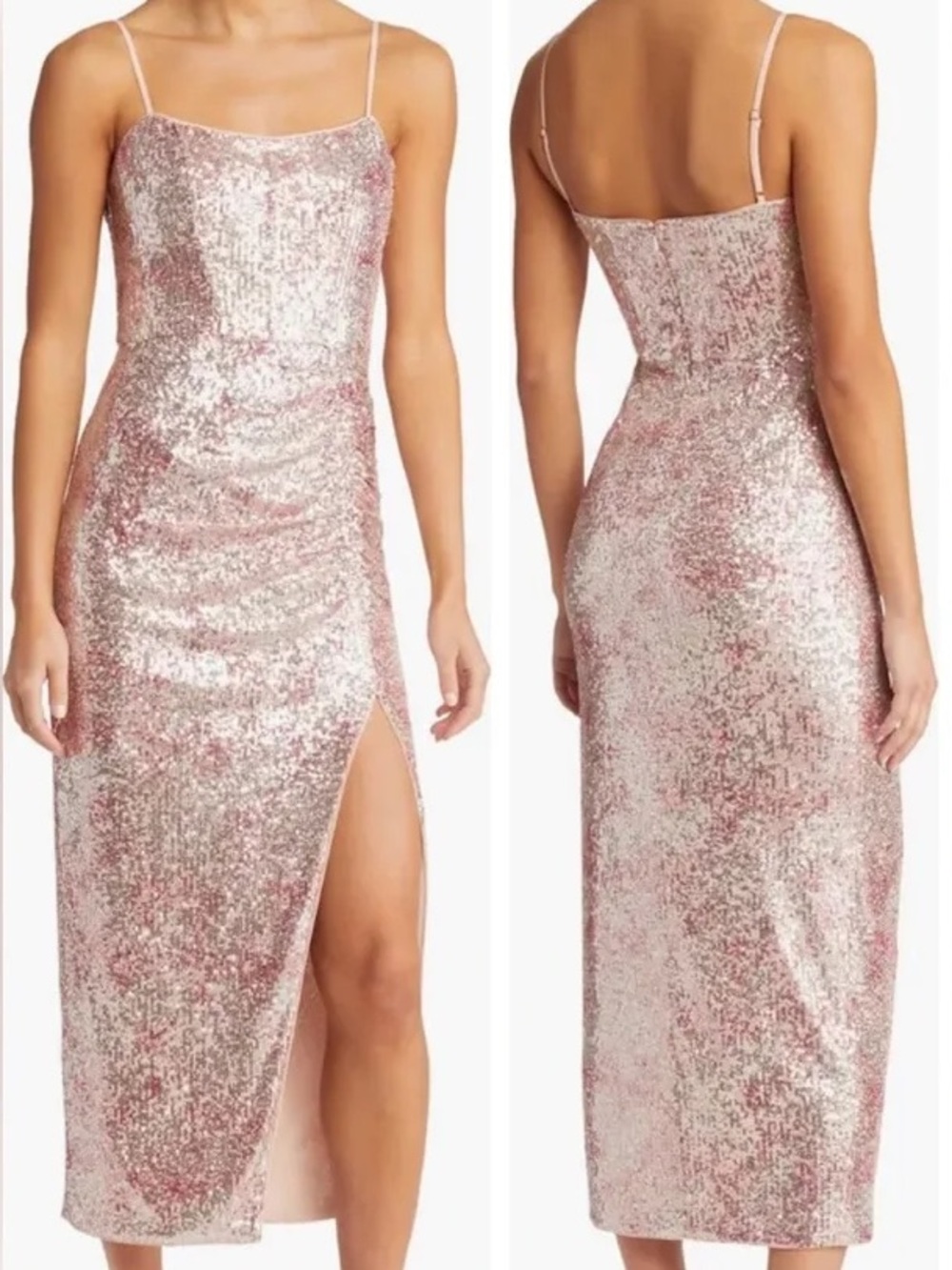 Saylor Claude Sequin Midi Dress